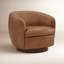 Fauteuil demi-tonneau pivotant en cuir Marcy Vegan-110408656