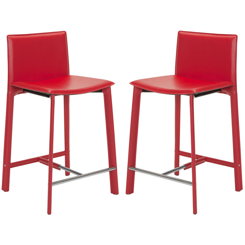 Tabouret de comptoir et de bar Anjail, Rouge, Tabouret de comptoir (siège d’une hauteur de 24