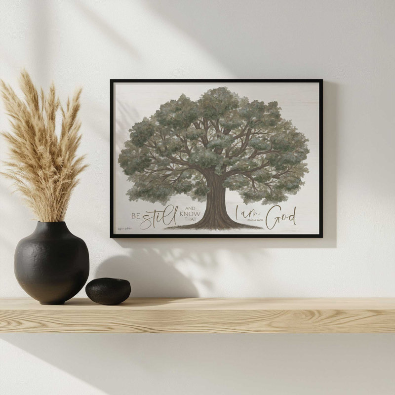 «Be Still and Know» par Annie Lapoint, reproduction d'art, L 40 x H 30, Argent, Impression encadrée