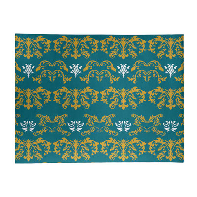 Tapis jaune / vert Damask