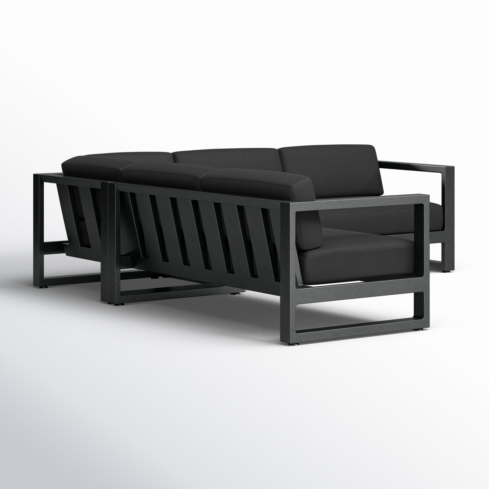 Georgie 96" Sunbrella® Patio Sectional, Spectrum Carbon Sunbrella® Plainweave