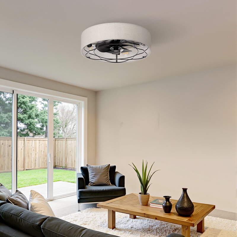 19.6'' Ceiling Fan With Light Kit And Remote Control Included