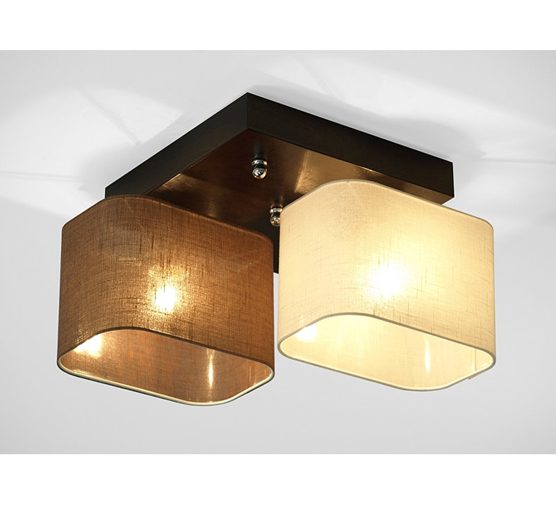 Gonzalez Semi Flush Mount, Brown/Cream transparent, White