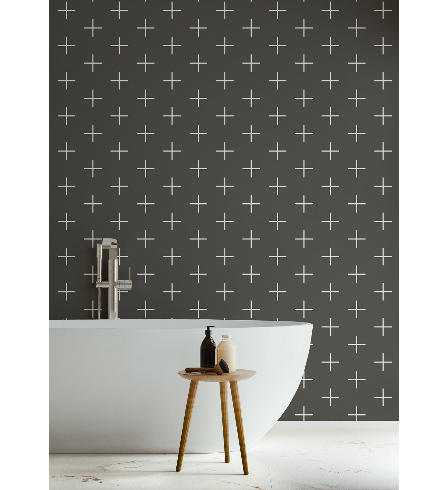 Addition Large Peel & Stick Wallpaper Roll, Jet Black Reverse, Self-adhesive, PVC