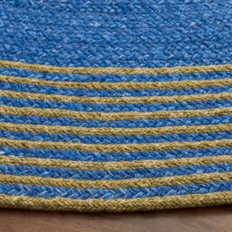 Tapis d'intérieur tressé à la main sans motif, Rond 5 pi 0 po x 5 pi 0 po