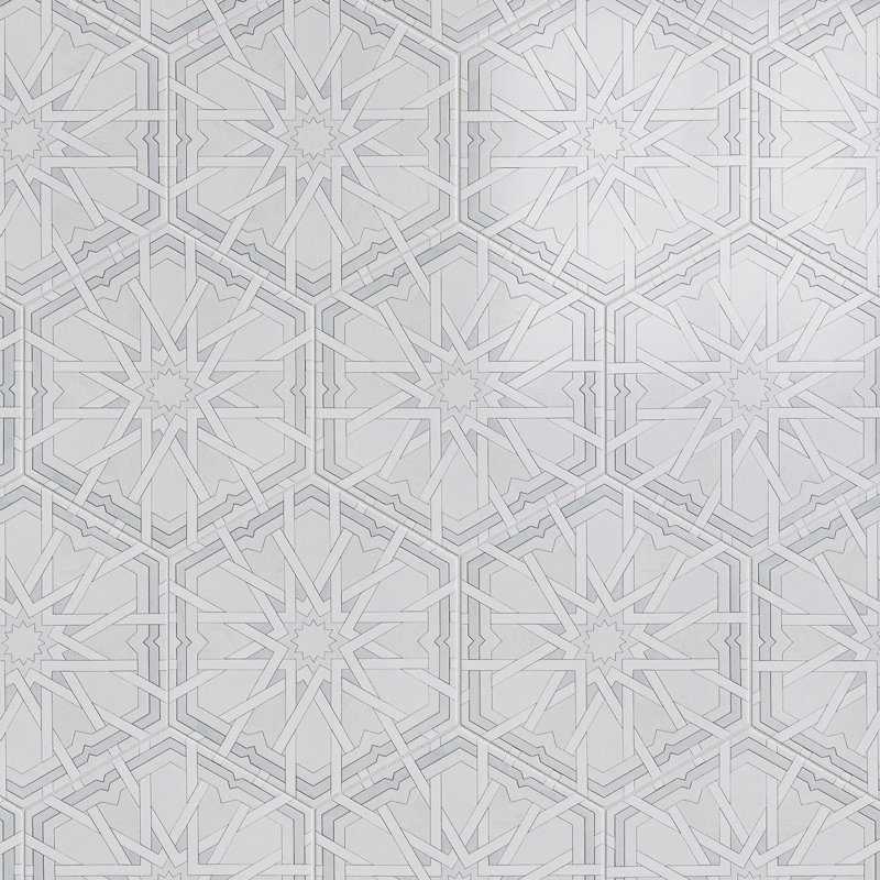 Radiant  Hexagon 7.88 In. X 9.45 In. Matte Porcelain Floor And Wall Tile, White