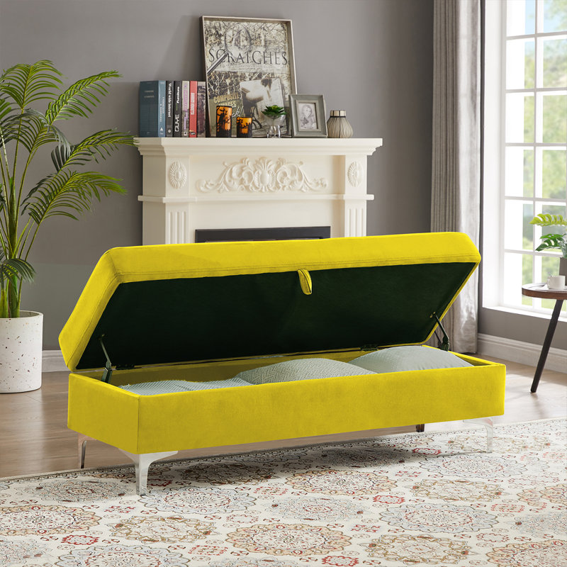 Chyana Velvet Ottoman, Ginger Velvet