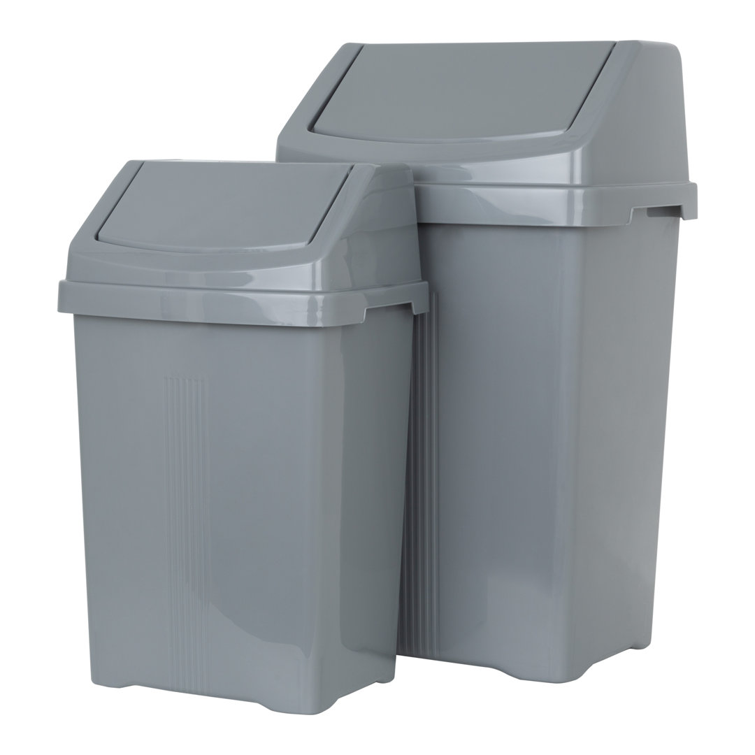 Wham 2 Piece Casa Bin Set (25L/50L Swing Bin) Silv - Image 4