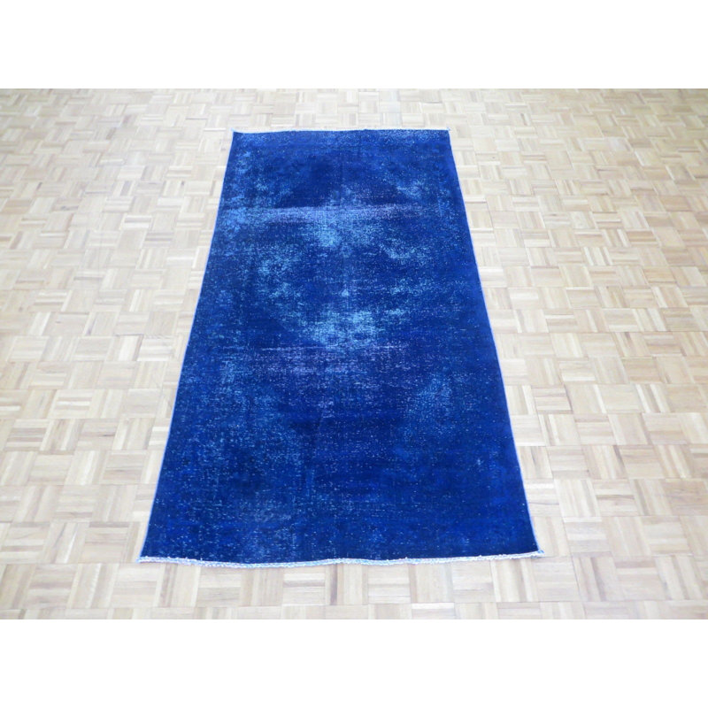 Tapis de zone rectangulaire 4 pi 9 po x 9 pi 9 po main one-of-kind noué la Beane
