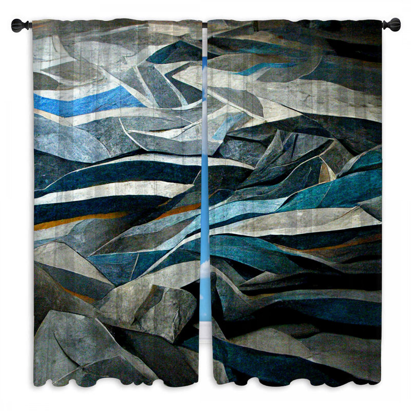 Rideaux abstraits abstraits et transparents - 2 panneaux, 56 po x 76 po - 2 panneaux, Obscurcissement de chambre