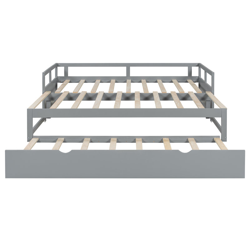 Lit de jour extensible avec couchette, Gris