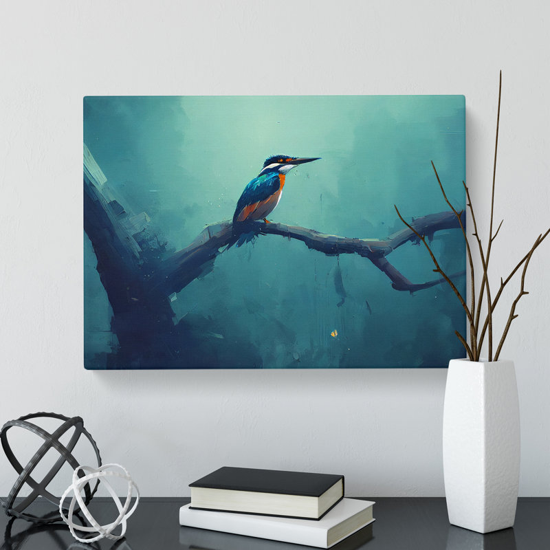 Kingfisher Bird Vol.1 - Wrapped Canvas Painting, 35cm H x 50cm W x 3cm D