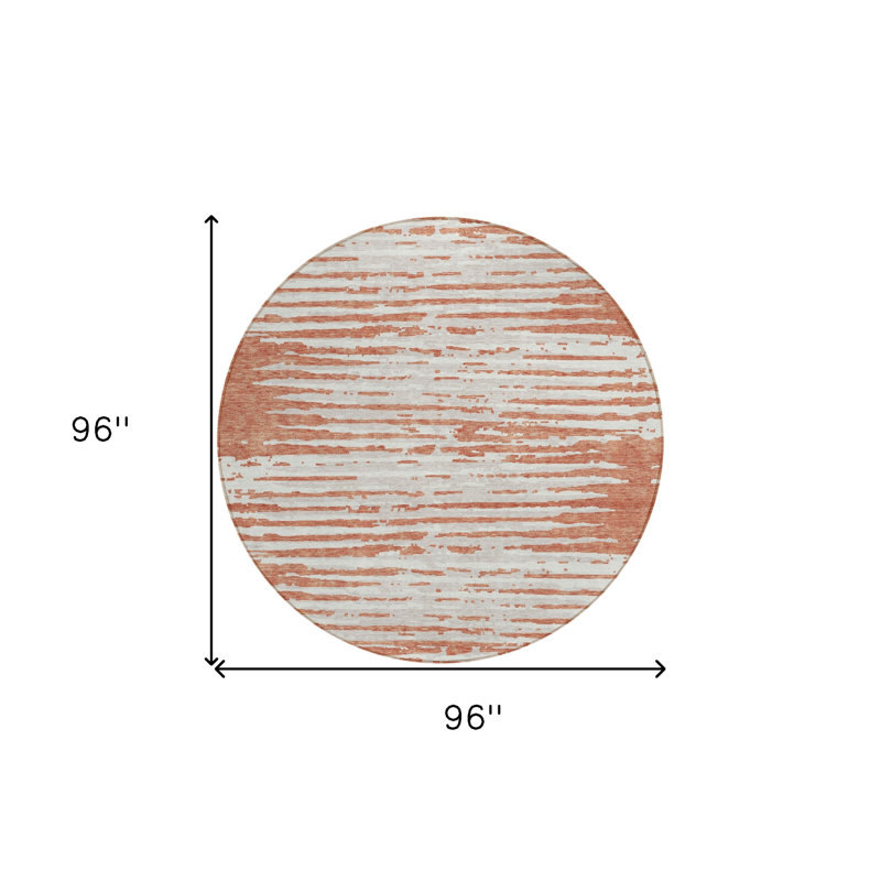 Tapis intérieur lavable rayé 8 pi Coral and Ivory