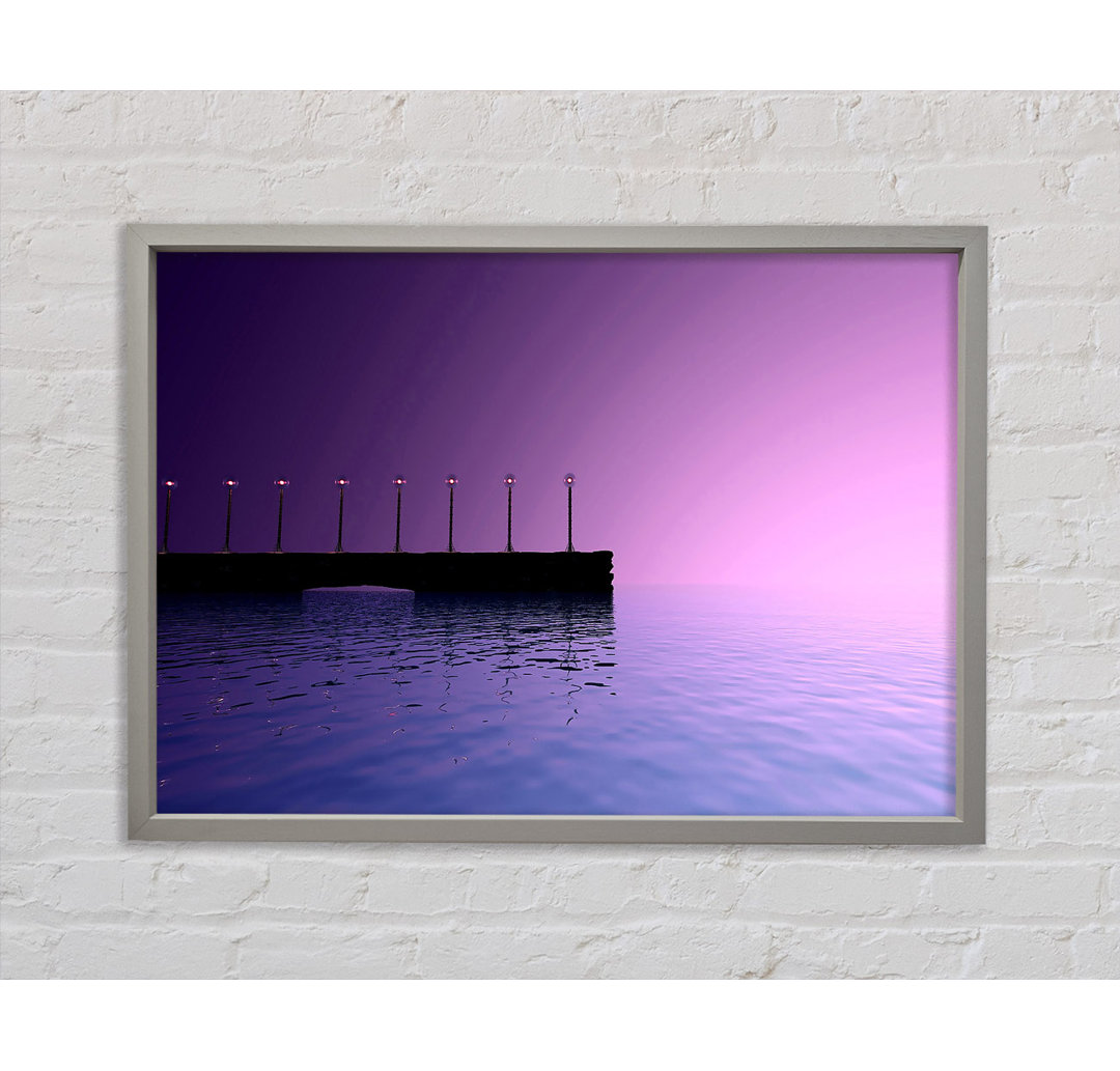 Purple Sky Pier - Einzelner Bilderrahmen Kunstdrucke auf Leinwand