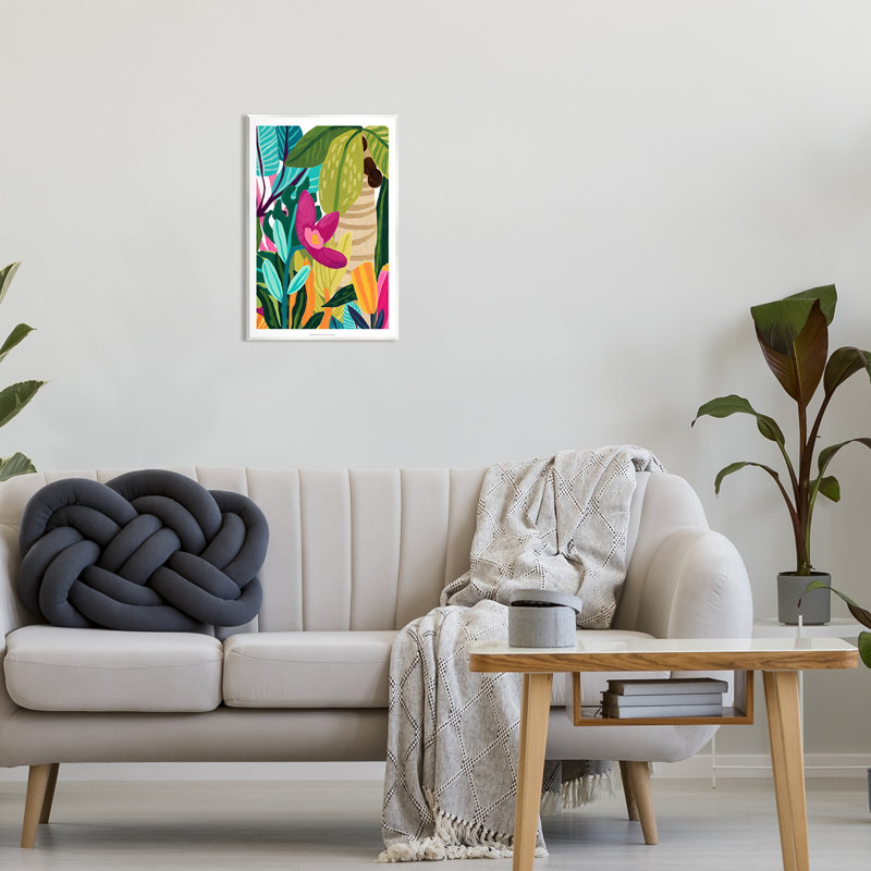 «Island Thicket Bold Tropical Plants Floater», art mural par June Erica Vess, H 19 po x l 13 po x P 0,5 po, Bois
