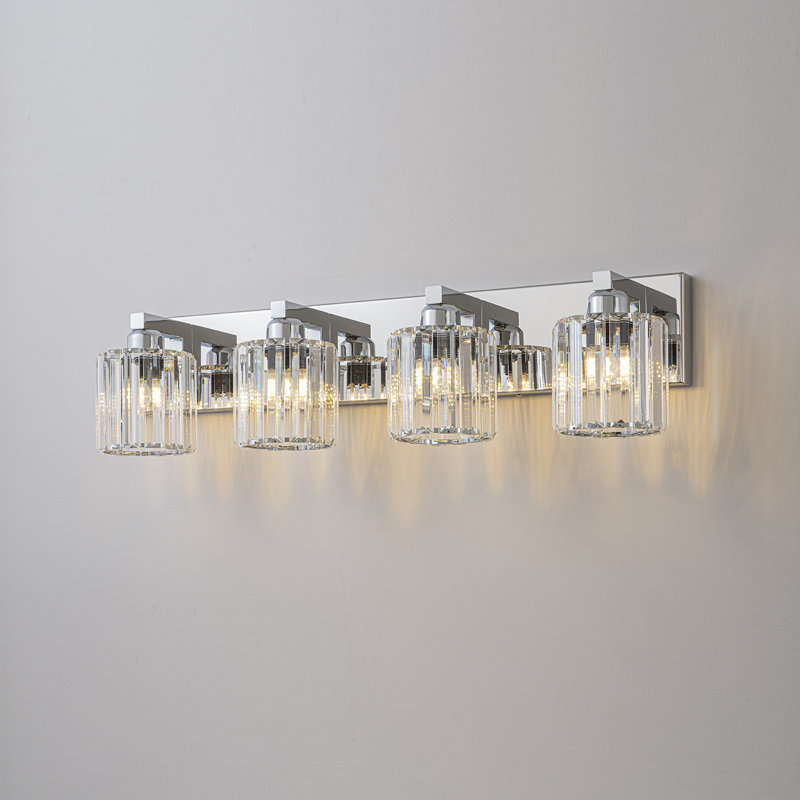 Paislyn Dimmable Crystal Vanity Light, Chrome, 4