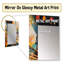 Orange rétro Vibe fond IV - miroir mural décoratif géométrique, miroir moderne, art imprimé en métal-425594970