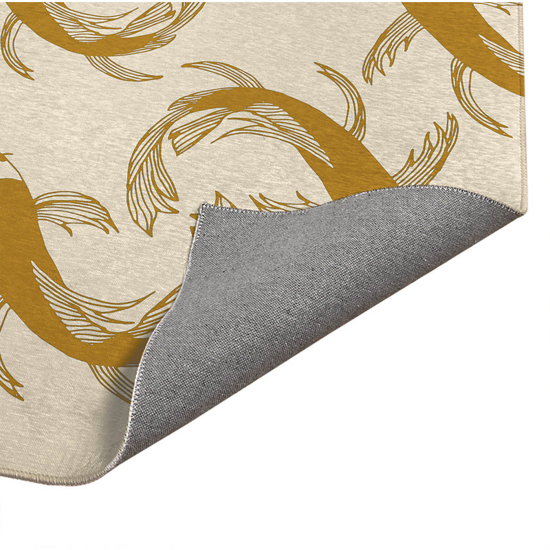 Tapis de cuisine Koi, Rectangle 2' x 3', Golden Ochre Animal Print
