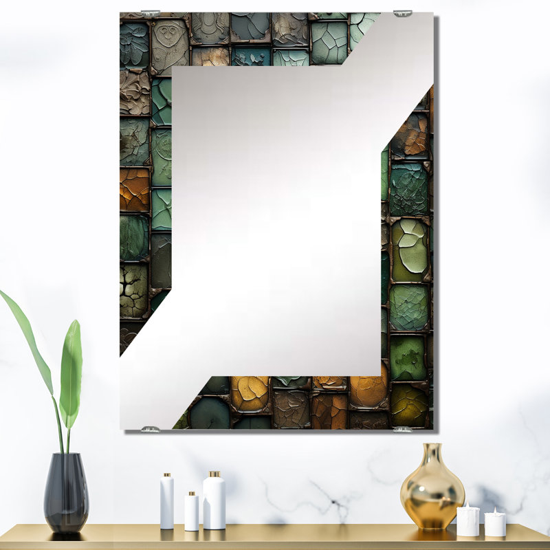Stones Tiles II - Miroir à carreaux abstraits, décoration murale MIR136436, 40 po x 30 po