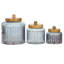 Mabank Glass Decorative Jars with Wood Lids Set-30689851-30689849