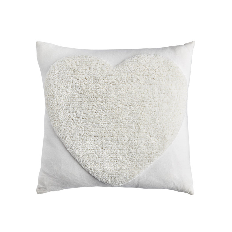 Splendid Tufted Heart Cotton Decorative Pillow – Filled, Sewn Close & Machine Washable