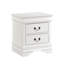 Table de chevet de style traditionnel avec finition blanche et poignées tombantes antiques 1 pièce