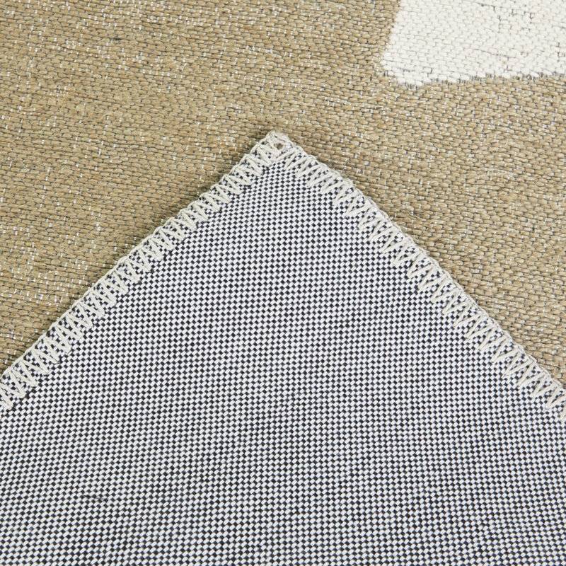 Craton Rectangle Craton Area Rug in Tan/White, Rectangle 5'3" x 7'
