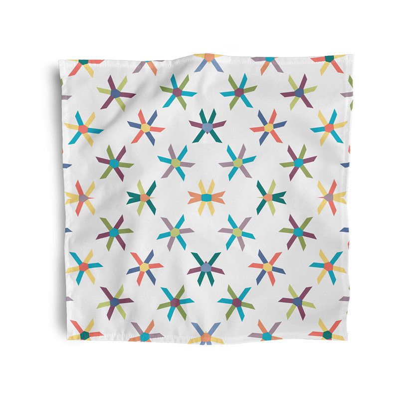 Chare Polyester Geometric Square Napkin, Blue