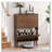 Independent Shoe Cabinet, 23.62-Inch Walnut Shoe Storage Cabinet,, Fence Shoe Cabinet With 2 Flip Drawers