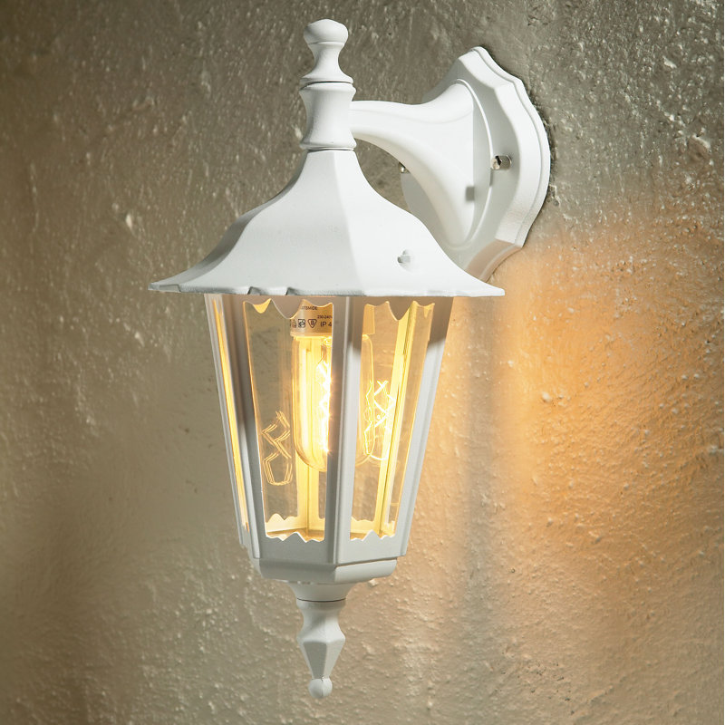 Firenze Powder Coated Finish Outdoor Wall Lantern, White