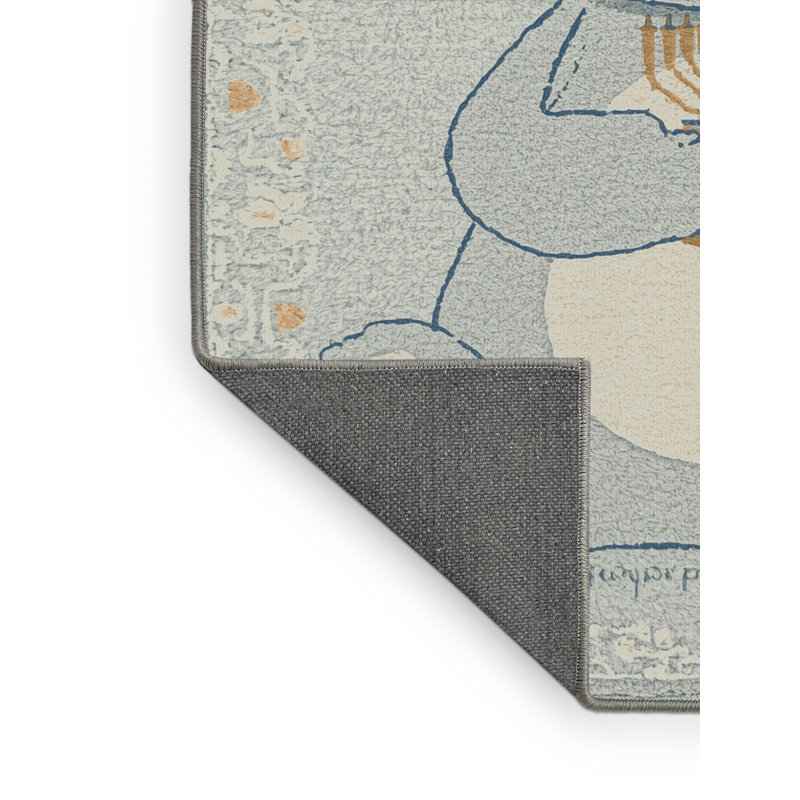 Soft Plush Esqueda Hanukkah Modern & Contemporary Abstract Area Rug in Gray – Gray Binding, 7x10