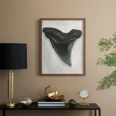 «Watercolor Sharks Tooth I», reproduction encadrée - bois massif