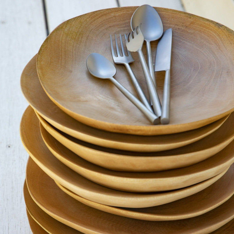 Assiette en bois Kiln Mango, moyen