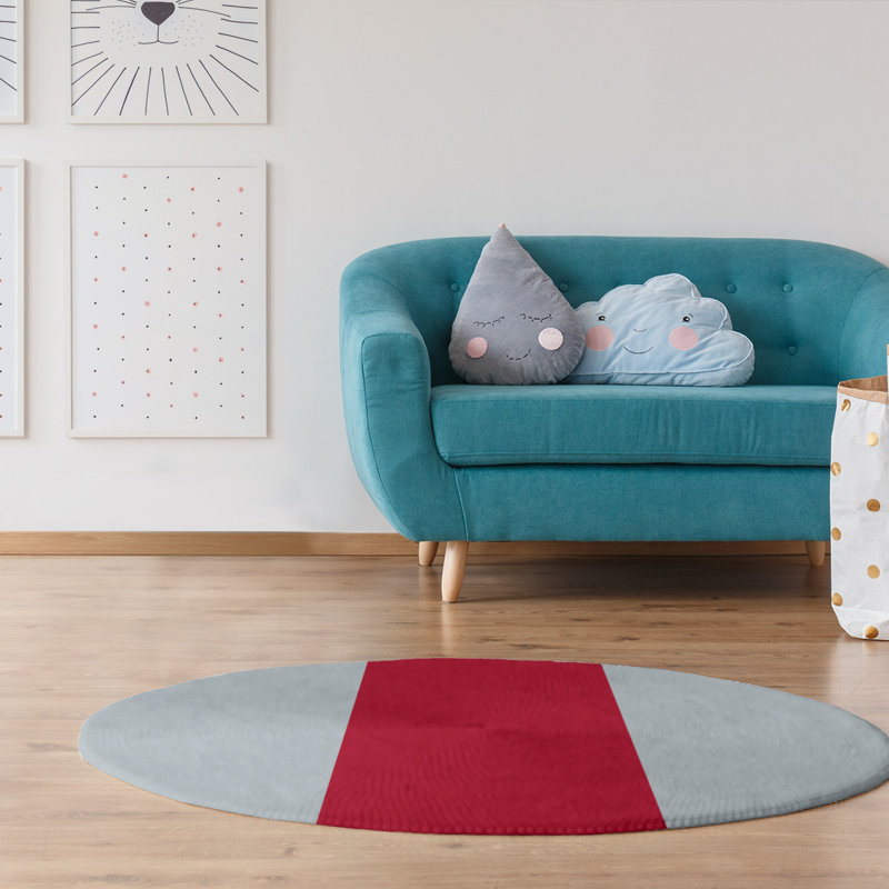 Chenille Striped Indoor Rug, Round 5'