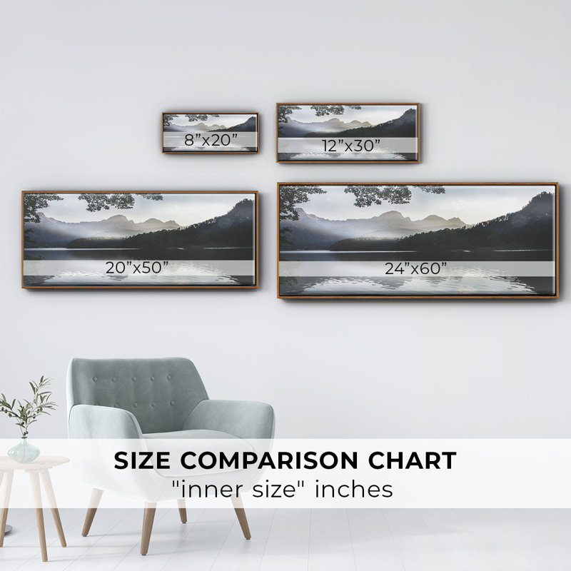 Day's End- Framed Canvas, 12" H x 30" W