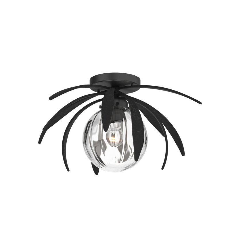Dahlia 1 - Light Semi Flush Mount, Water Clear, Black