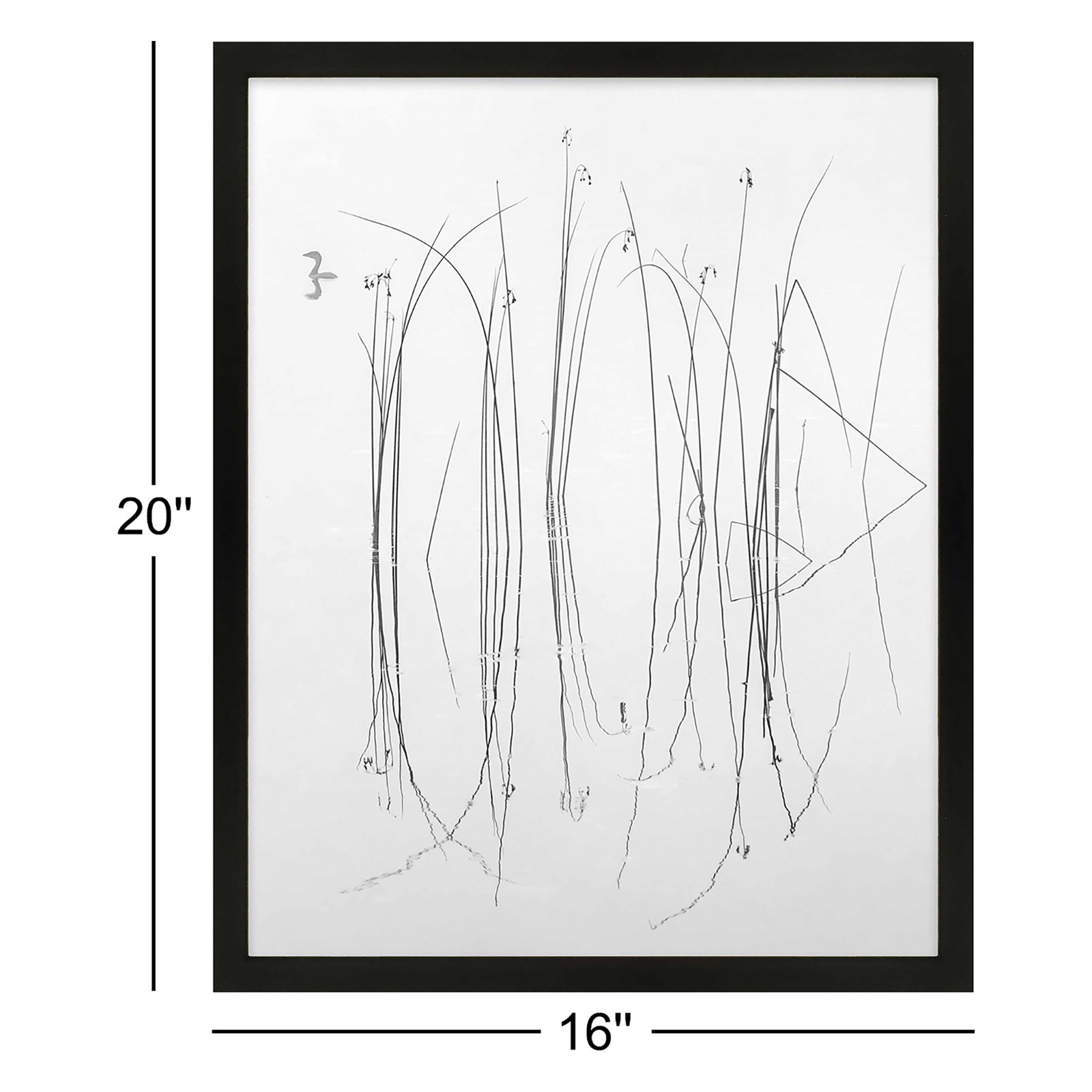 Lost in the Reeds by Laura Zimmerman - Framed Wall Art, 20" H x 16" W, Black