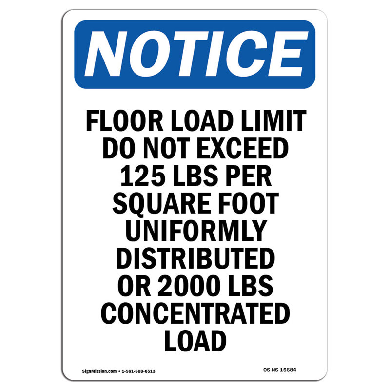 Floor Load Limit Do Not Sign