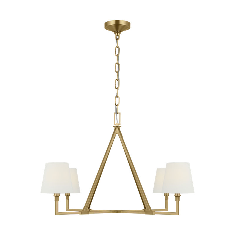 Perth 4 - Light Chandelier, Burnished Brass, 18.12" H x 31" W x 31" D