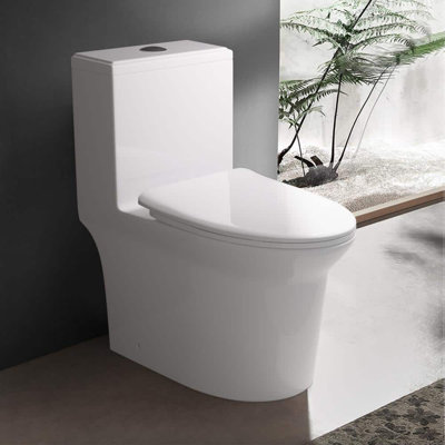 1.6 GPF Elongated Comfort Height Floor Mounted One-Piece Toilet (Seat Included) -  Givingtree, WF1-DZ6629