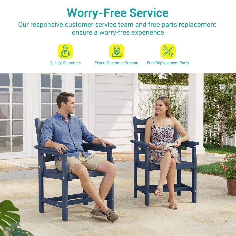  Chaises de salle à manger ergonomiques pour l'extérieur avec quincaillerie en acier inoxydable 304 et chaises de patio toutes saisons pour balcon et terrasse