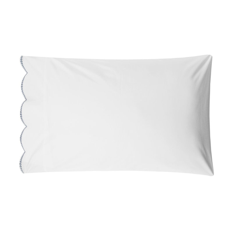 Nazaré 100% Cotton Percale Sheet Set, white-silver, King