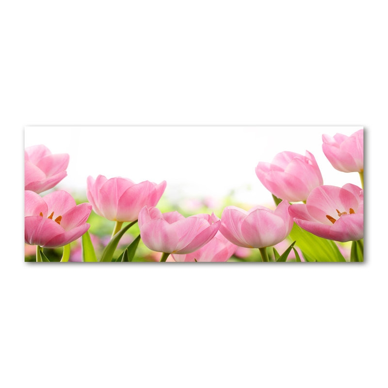 Pink Tulips - No Frame Print on Canvas