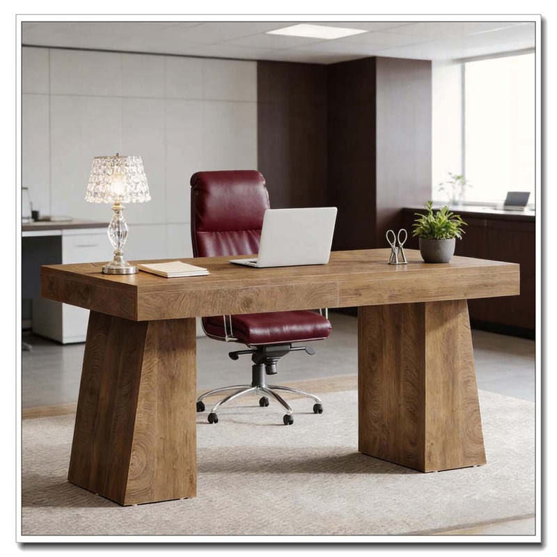 Bureau d'ordinateur, bureau de direction, Brun pâle