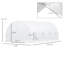 Serre avec cadre en acier blanc et PE pour espace extérieur, 234 po x 117,6 po x 82,8 po