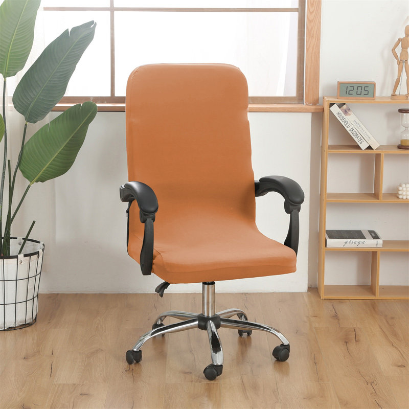 Housse de chaise unie élastique et brossée de couleur unie Housse de siège souple et confortable