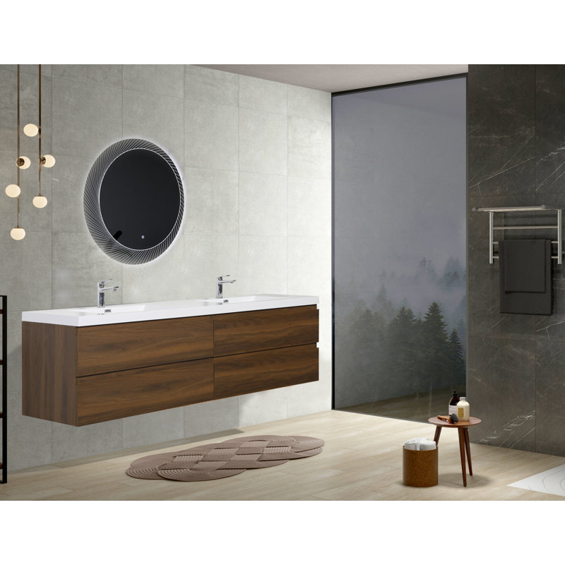 Ensemble de meuble-lavabo double mural 71 "