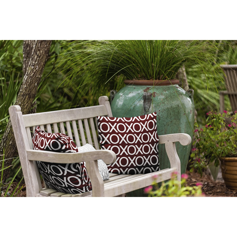 Coussin d'extérieur carré, 16 po x 16 po, Marron