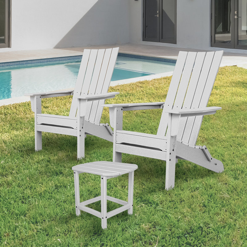 Ensemble 2 chaises pliantes Durapatio Adirondack avec table, Blanc