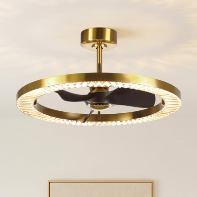 Ventilateur de plafond en cristal 31,9 "avec lumières DEL à intensité variable et télécommande